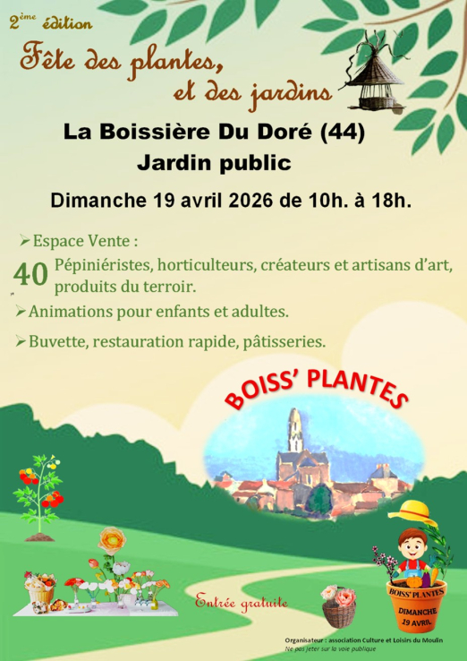 Dimanche 19 avri fête des plantes à la boissière du dorée 44